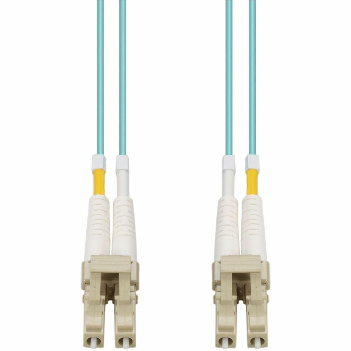 AddOn 18m LC to LC Aqua OM4 Duplex OFNR (Riser-Rated) Fiber Patch Cable - ADD-LC-LC-18M5OM4