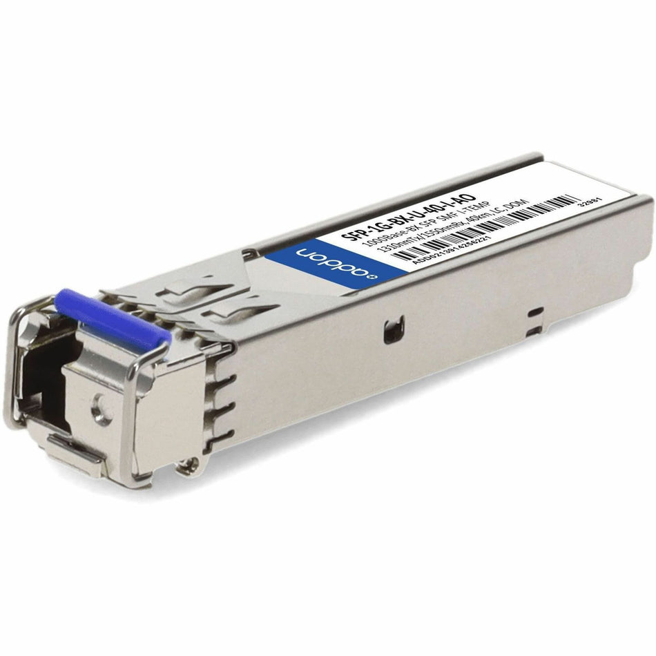 AddOn MSA and TAA 1000Base-BX SFP Transceiver (SMF, 1310nmTx/1550nmRx, 40km, LC, DOM, -40 to 85C) - SFP-1G-BX-U-40-I-AO