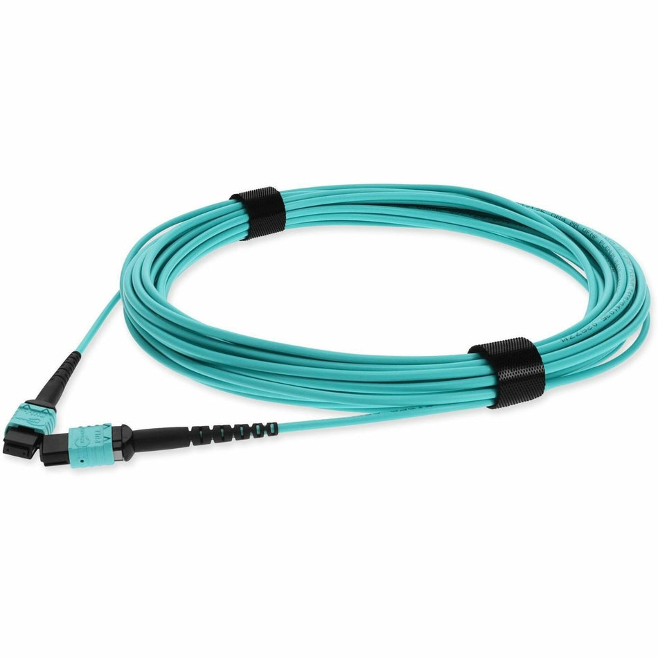 AddOn 3m MPO/UPC to MPO/UPC Aqua OM3 OFNP (Plenum-Rated) 12-Strand Fiber Patch Cable - ADD-MPOMPO-3M5OM3P
