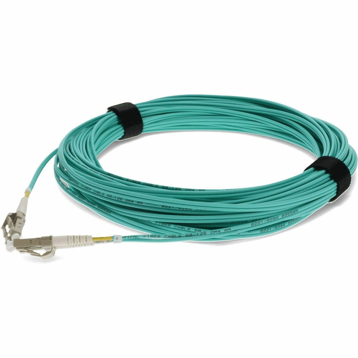 AddOn 16m LC to LC Aqua OM4 Duplex OFNR (Riser-Rated) Fiber Patch Cable - ADD-LC-LC-16M5OM4