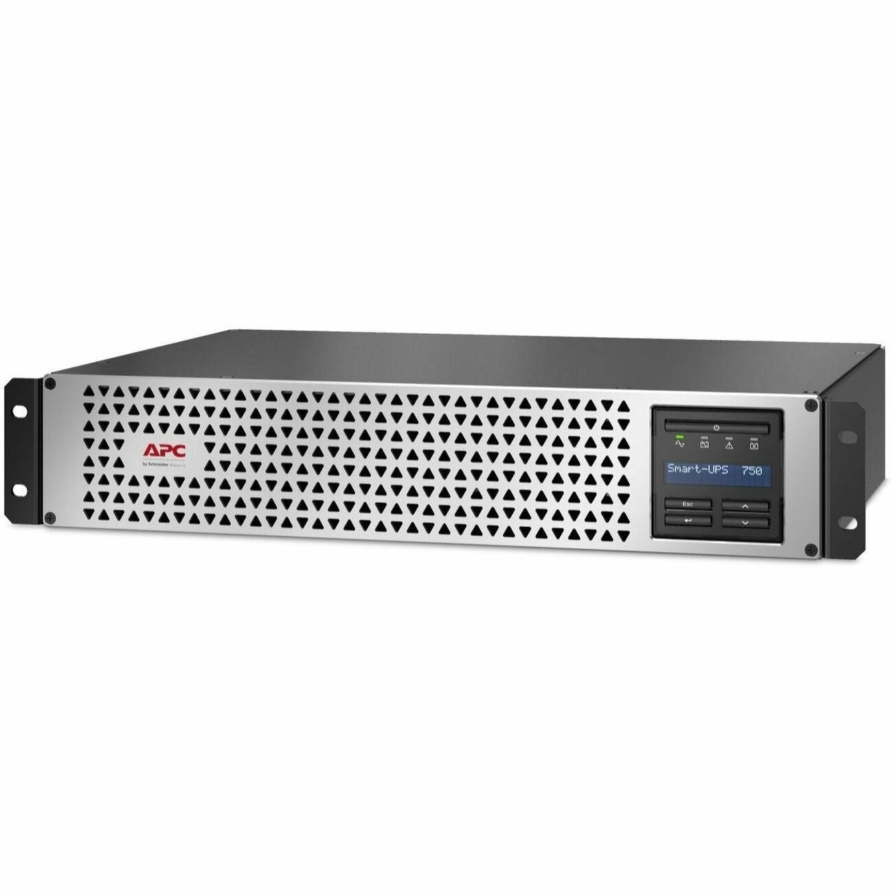 APC Smart-UPS, Line Interactive, 750VA, Lithium-ion, Rackmount 2U, 120V, 6x NEMA 5-15R outlets, SmartConnect Port+SmartSlot, Short Depth, AVR, LCD - SMTL750RM2UC