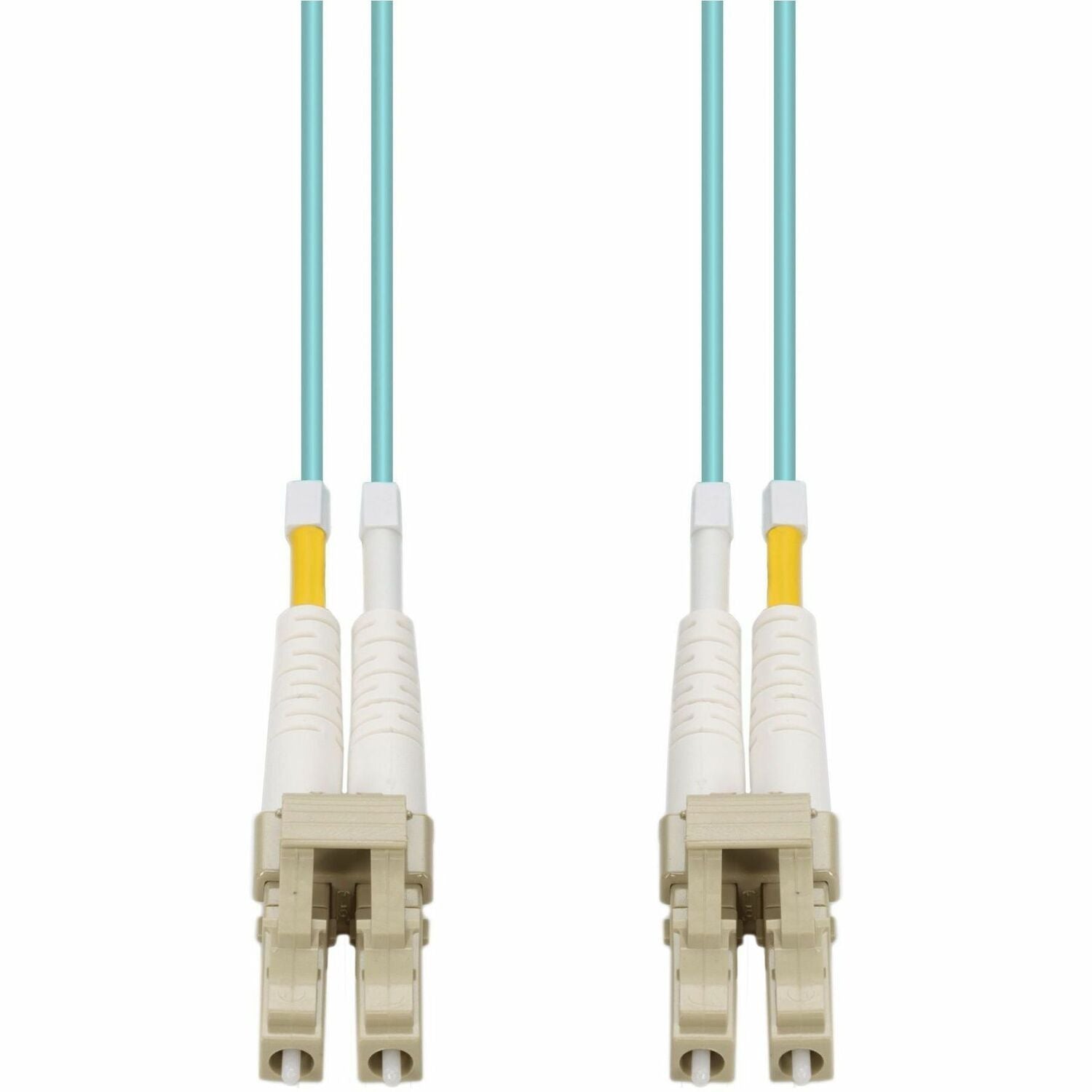 AddOn 75m LC to LC Aqua OM4 Duplex OFNP (Plenum-Rated) Fiber Patch Cable - ADD-LC-LC-75M5OM4P