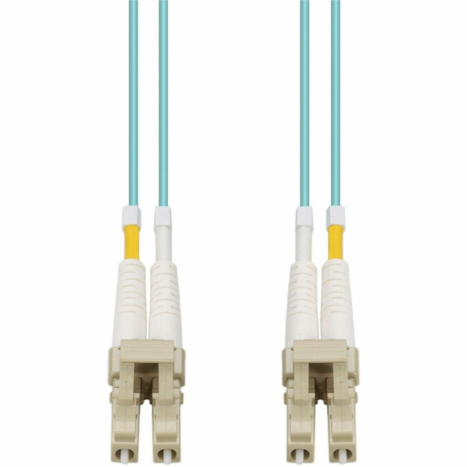 AddOn 75m LC to LC Aqua OM4 Duplex OFNP (Plenum-Rated) Fiber Patch Cable - ADD-LC-LC-75M5OM4P