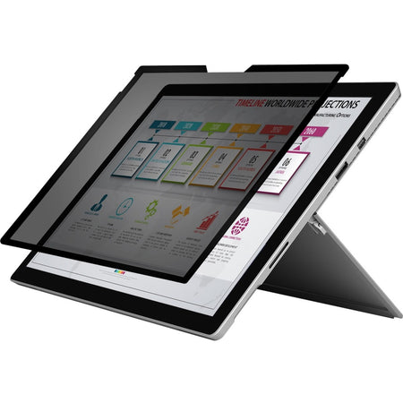 Rocstor PrivacyView&trade; Premium Magnetic Privacy Filter for Microsoft&reg; Surface&reg; Pro 4/5/6 12.3 Tablet - For Surface&reg; Pro 4 / 5 / 6 Landscape Tablet - 3:2 Aspect Ratio - Matte Filter- Unframed - Comparable to PFTMS002- TAA Compliant - Black - For 12.3"LCD Tablet PC - 3:2 - PV00019-B1