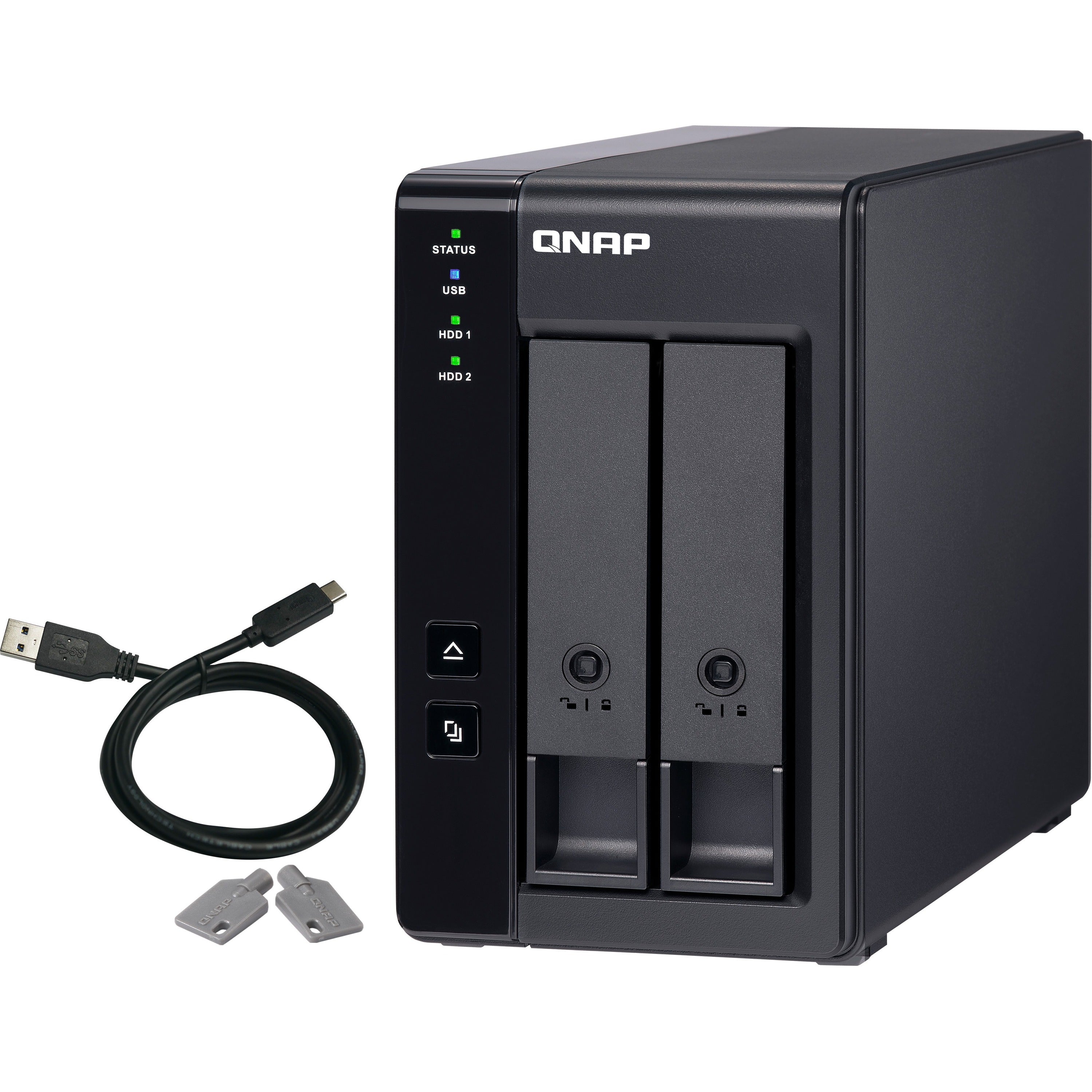 QNAP 2 Bay USB Type-C Direct Attached Storage with Hardware RAID - TR-002-US