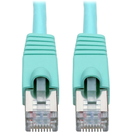 Tripp Lite by Eaton Cat6a 10G Snagless Shielded STP Ethernet Cable (RJ45 M/M) PoE Aqua 10 ft. (3.05 m) - N262-010-AQ