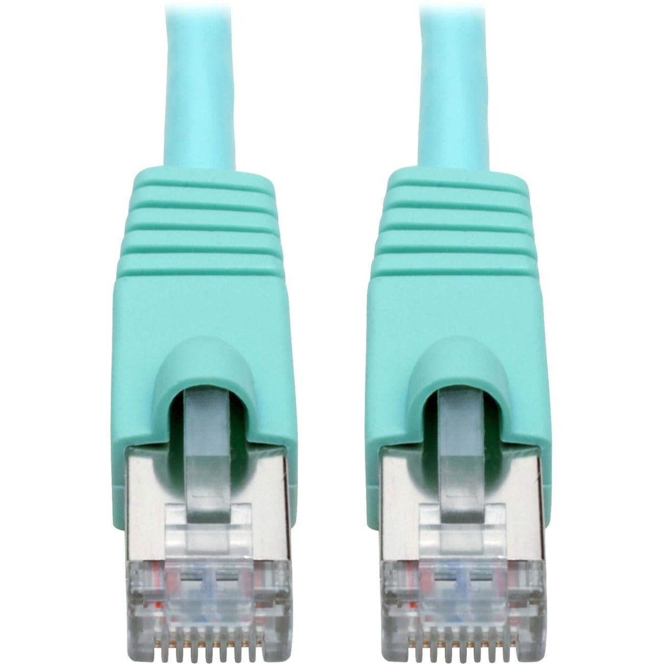 Eaton Tripp Lite Series Cat6a 10G Snagless Shielded STP Ethernet Cable (RJ45 M/M), PoE, Aqua, 25 ft. (7.62 m) - N262-025-AQ