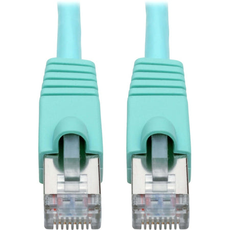 Eaton Tripp Lite Series Cat6a 10G Snagless Shielded STP Ethernet Cable (RJ45 M/M), PoE, Aqua, 25 ft. (7.62 m) - N262-025-AQ
