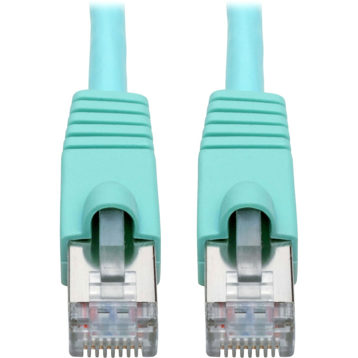 Eaton Tripp Lite Series Cat6a 10G Snagless Shielded STP Ethernet Cable (RJ45 M/M), PoE, Aqua, 30 ft. (9.14 m) - N262-030-AQ