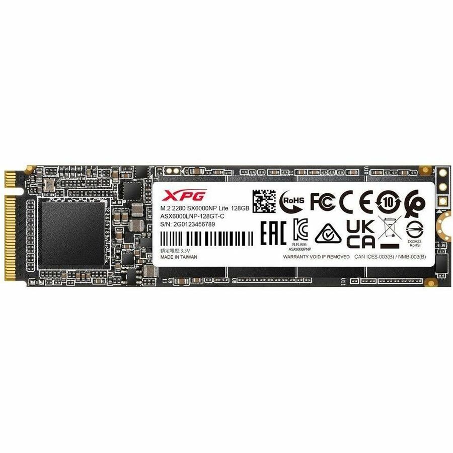 XPG SX6000 Lite 128 GB Solid State Drive - M.2 2280 Internal - PCI Express NVMe (PCI Express NVMe 3.0 x4) - ASX6000LNP-128GT-C