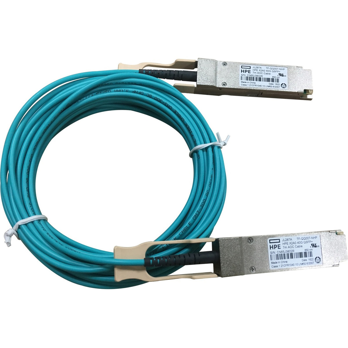 Accortec X2A0 40G QSFP+ to QSFP+ 7m Active Optical Cable - JL287A-ACC