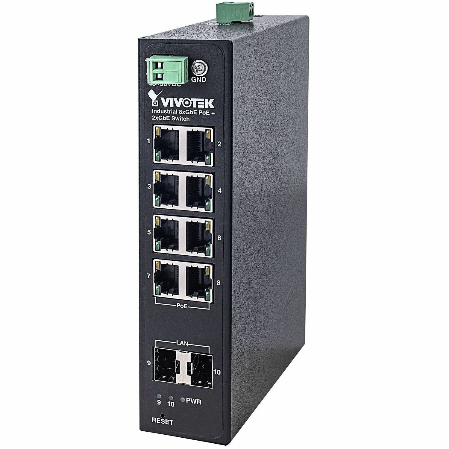 Vivotek Industrial 8xGE PoE + 2xGE SFP Switch - AW-IHT-1000