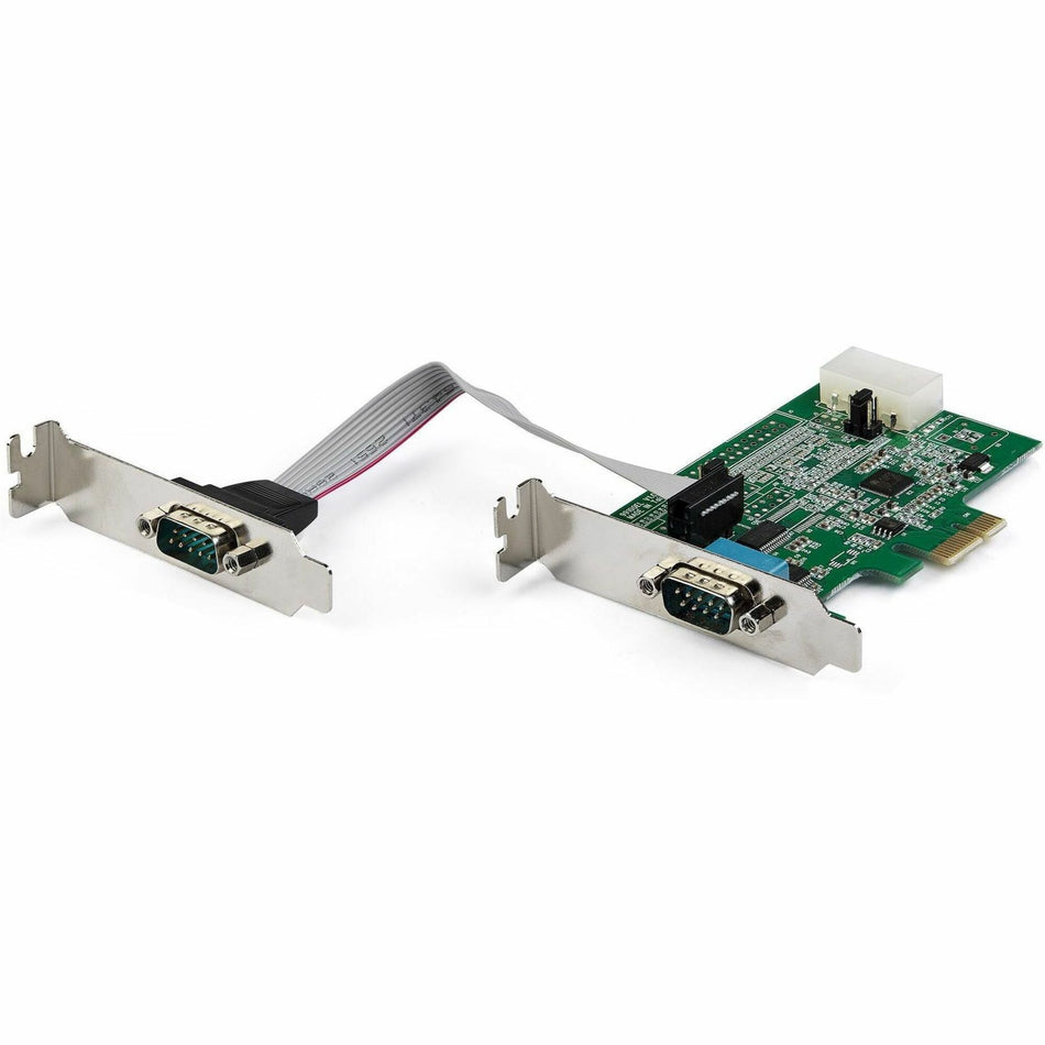 StarTech.com 2-port PCI Express RS232 Serial Adapter Card - PCIe Serial DB9 Controller Card 16950 UART - Low Profile - Windows and Linux - PEX2S953LP