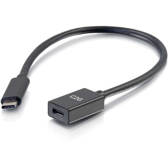 C2G 1ft USB C Extension Cable - USB C to USB C Extension Cable - USB 3.1 Gen 2 - 10Gbps - M/F - 28657