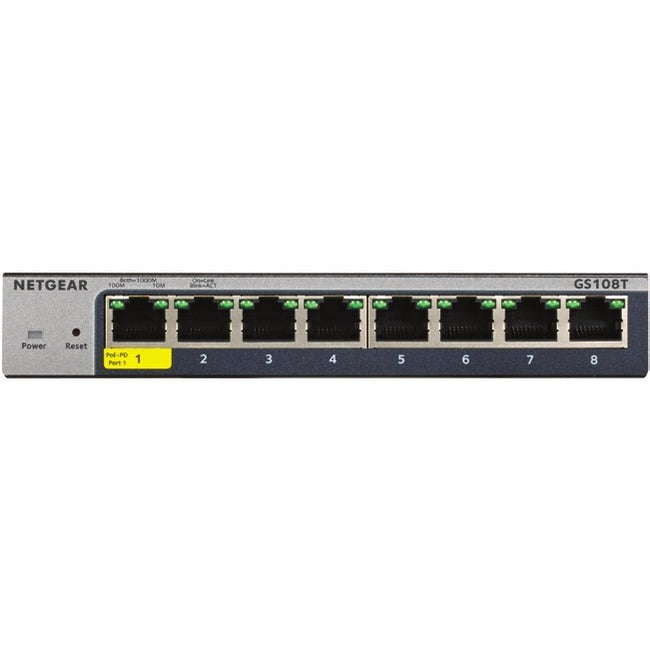 Netgear 8-Port Gigabit Ethernet Smart Managed Pro Switches with Cloud Management - GS108T-300NAS