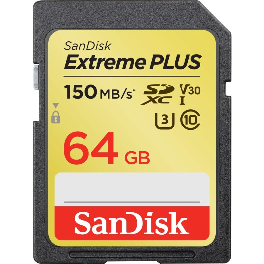 SanDisk Extreme PLUS 64 GB Class 10/UHS-I (U3) SDXC - 1 Pack - SDSDXW6-064G-ANCIN
