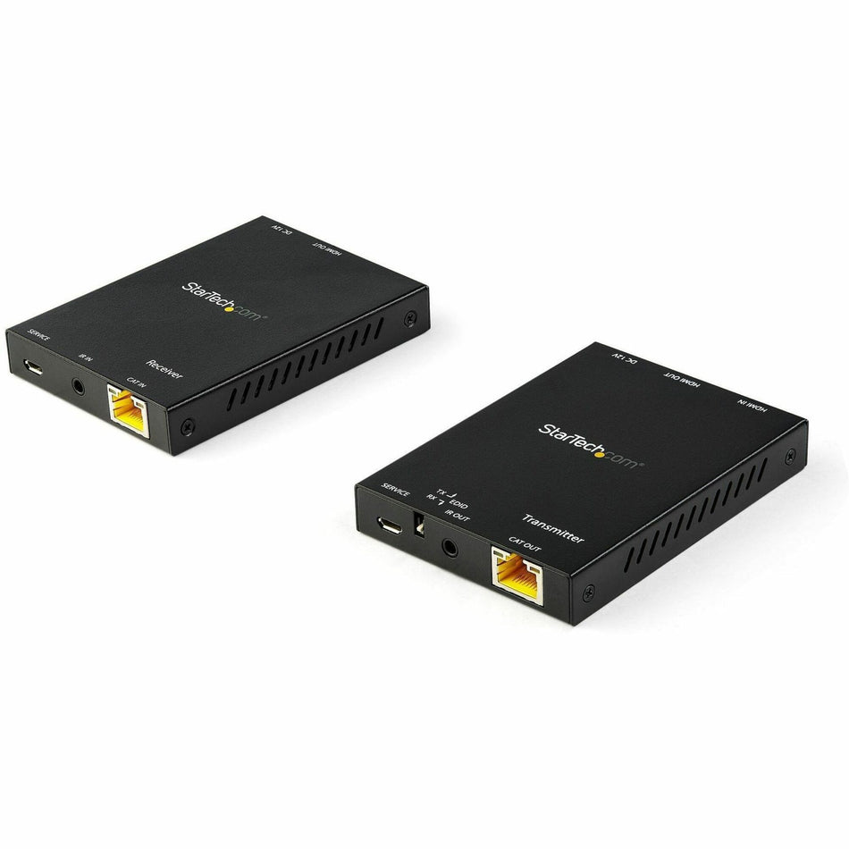 StarTech.com HDMI over CAT6 extender kit - Supports UHD - Resolutions up to 4K 60Hz - Supports HDR and 4:4:4 chroma subsampling - Extended HDMI signal at up to 165 ft. (50 m) - Use existing CAT6 cable infrastructure with a direct connection to the converter to extend your HDMI signal - HDCP 2.2 compliant - ST121HD20V