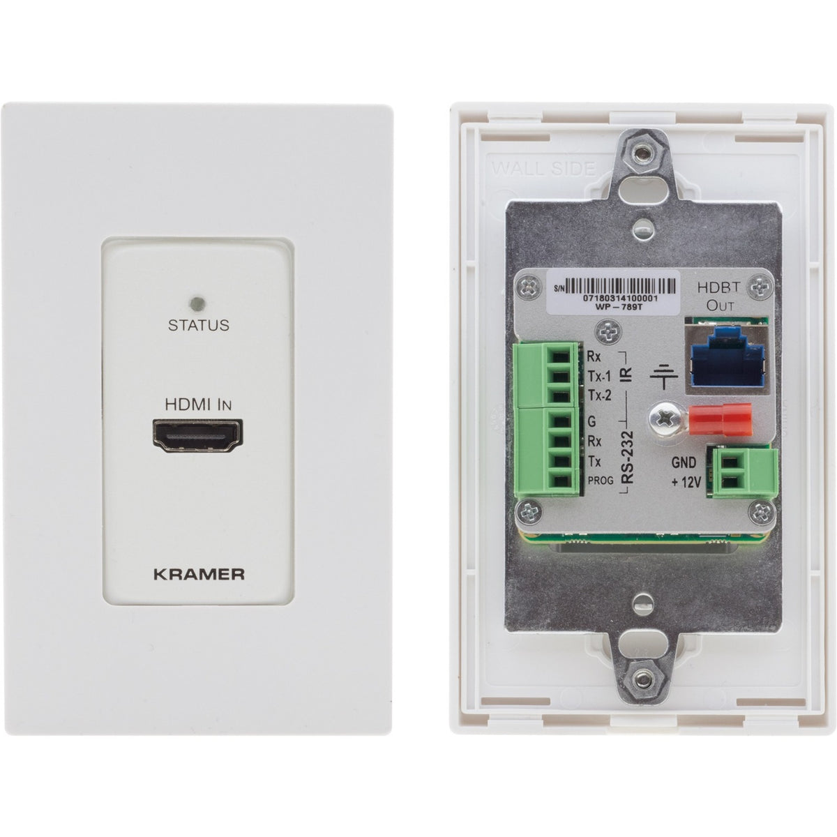 Kramer US-D-size Wall-Plate Transmitter with White & Black Decora Design Frame Sets - 50-805180195