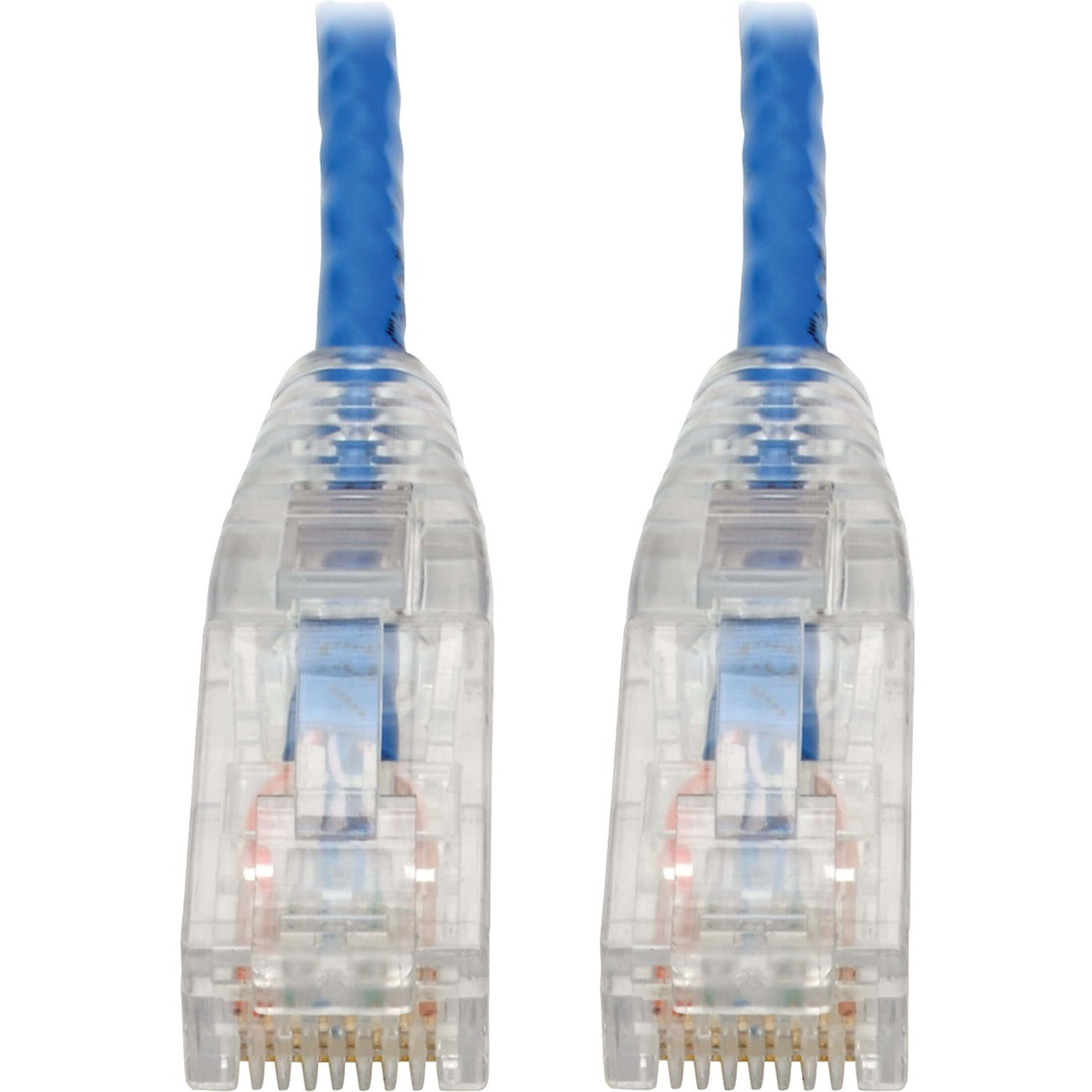 Eaton Tripp Lite Series Cat6 Gigabit Snagless Slim UTP Ethernet Cable (RJ45 M/M), PoE, Blue, 8-in. (20.32 cm) - N201-S8N-BL