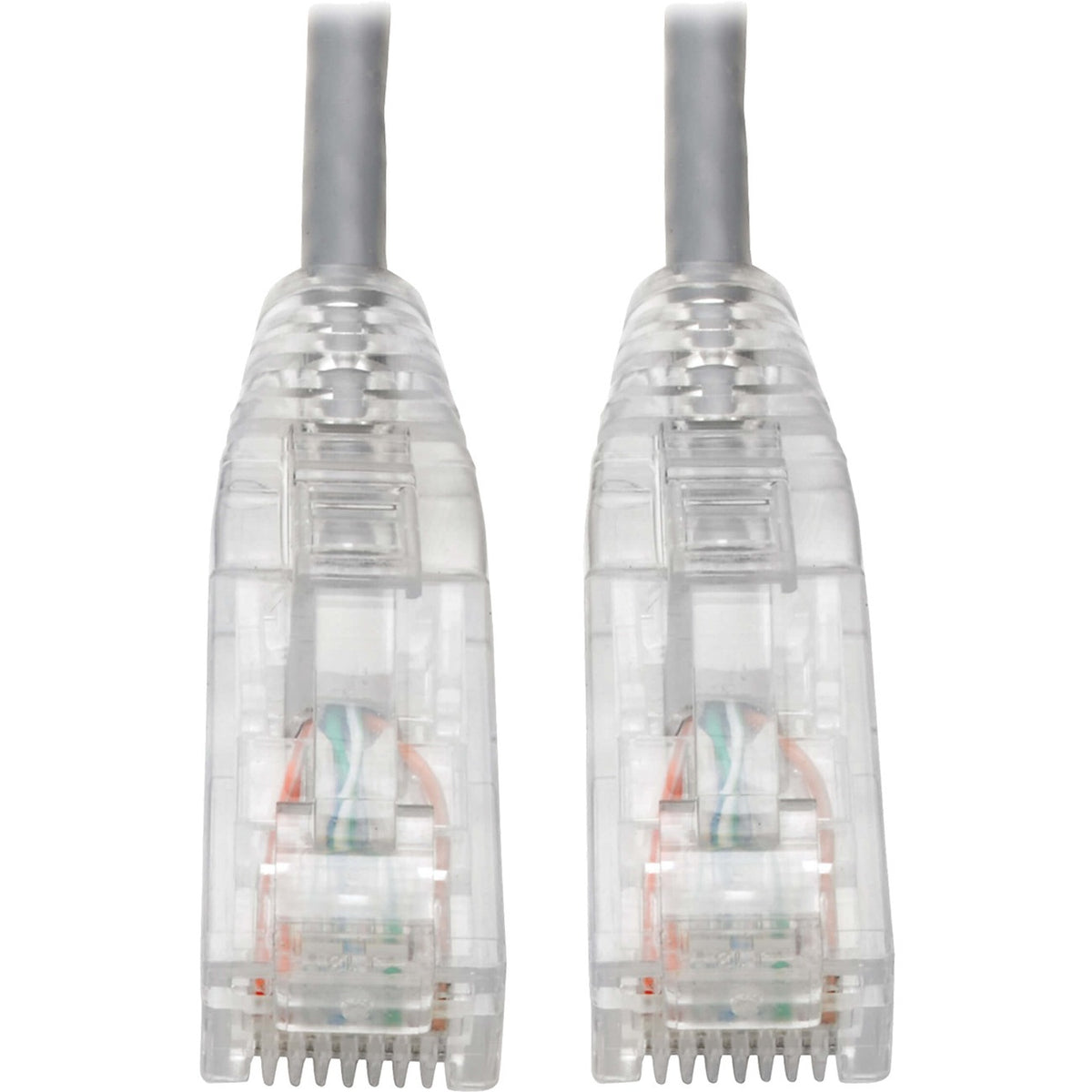 Eaton Tripp Lite Series Cat6 Gigabit Snagless Slim UTP Ethernet Cable (RJ45 M/M), PoE, Gray, 8-in. (20.32 cm) - N201-S8N-GY