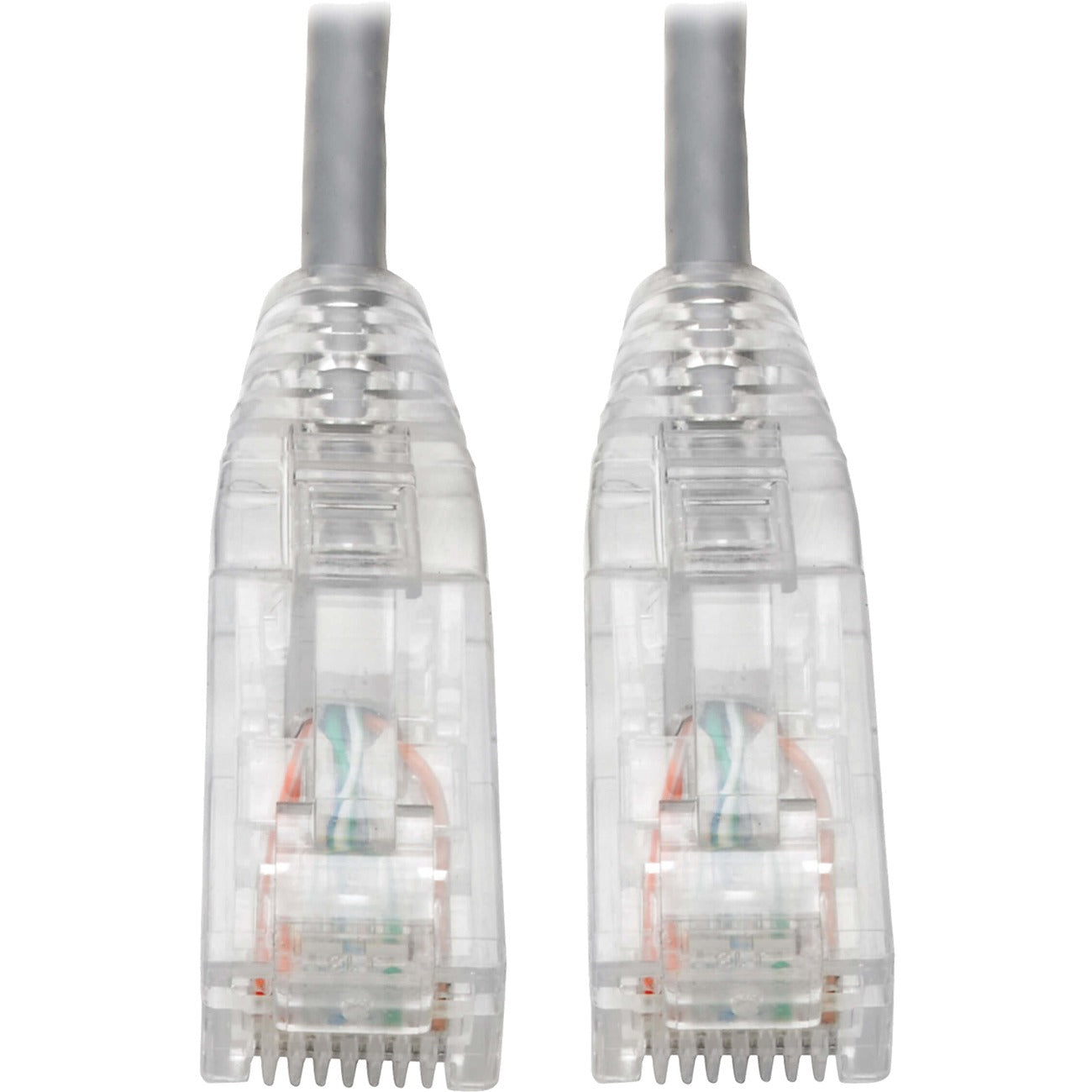 Eaton Tripp Lite Series Cat6 Gigabit Snagless Slim UTP Ethernet Cable (RJ45 M/M), PoE, Gray, 8-in. (20.32 cm) - N201-S8N-GY