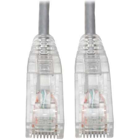 Eaton Tripp Lite Series Cat6 Gigabit Snagless Slim UTP Ethernet Cable (RJ45 M/M), PoE, Gray, 8-in. (20.32 cm) - N201-S8N-GY