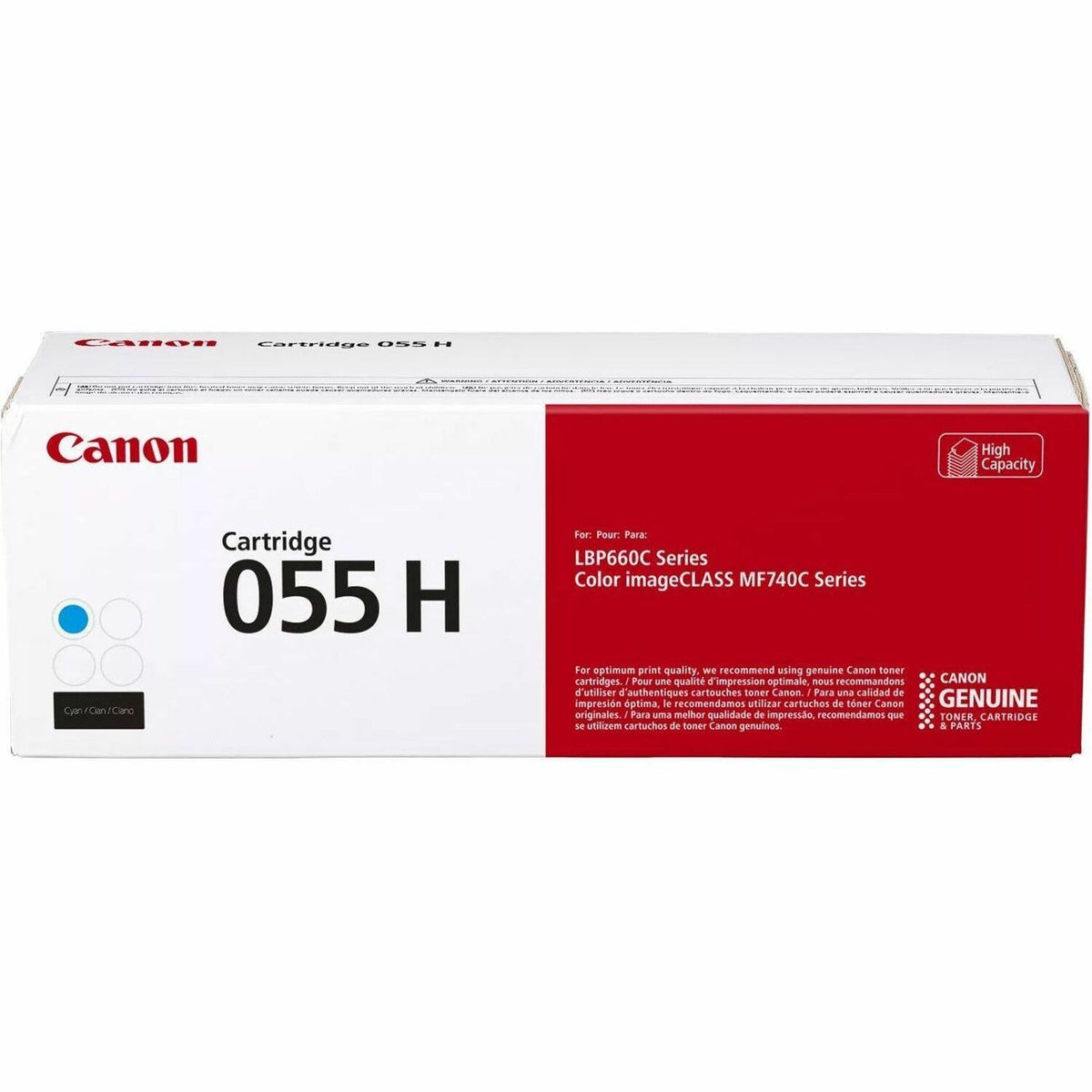 Canon 055H Original High Yield Laser Toner Cartridge - Cyan - 1 Pack - 3019C001