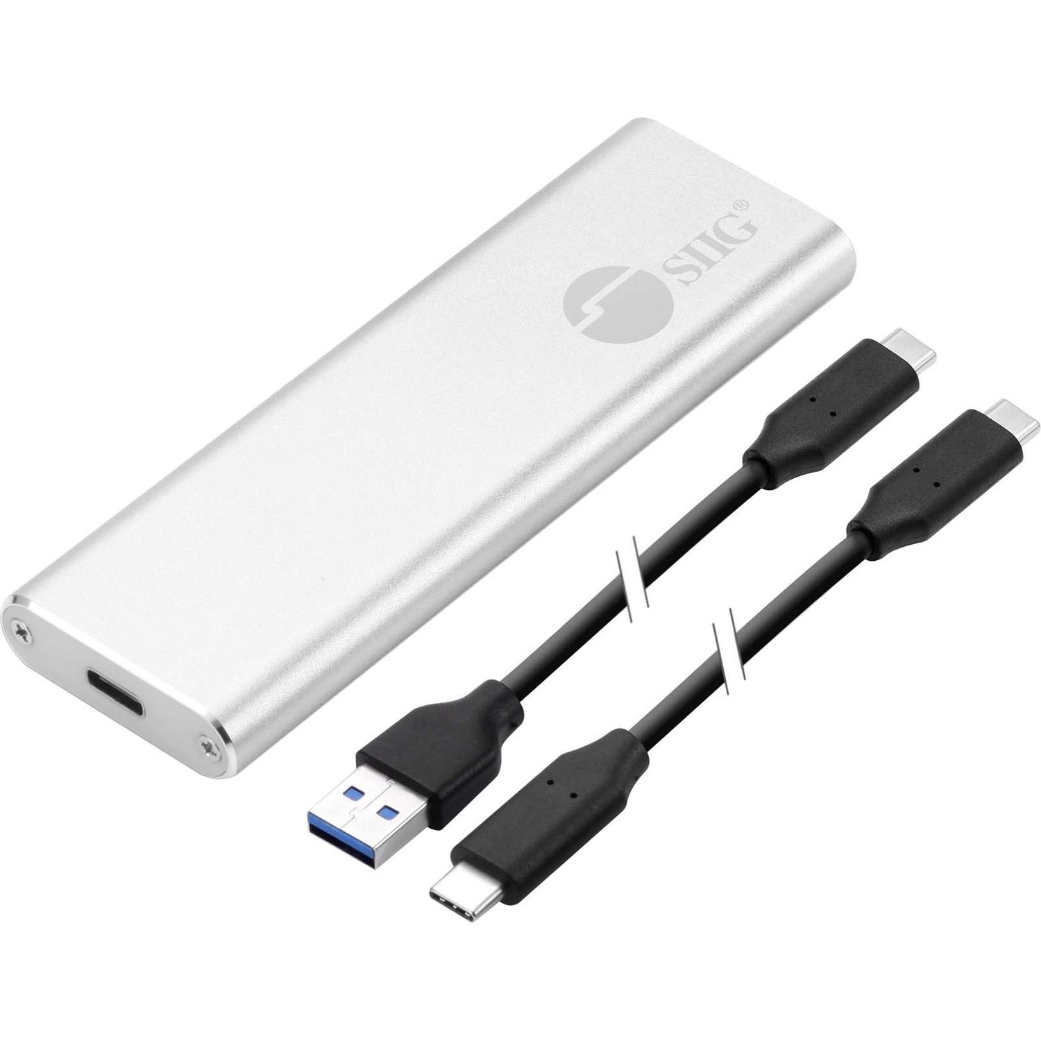 SIIG Drive Enclosure - USB 3.1 Type C Host Interface - UASP Support External - Silver - JU-SA0W11-S1