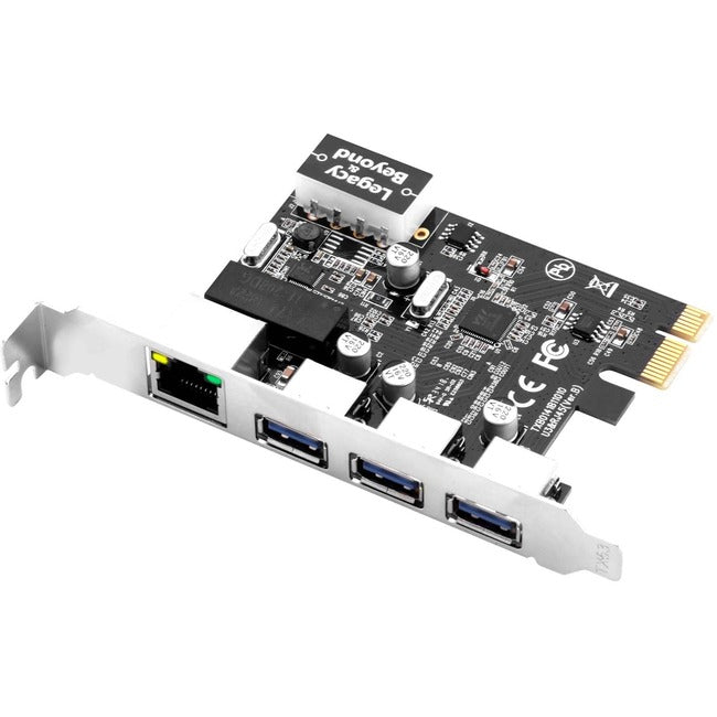 SIIG USB 3.0 3-Port Hub with LAN PCIe Host Card - LB-US0614-S1