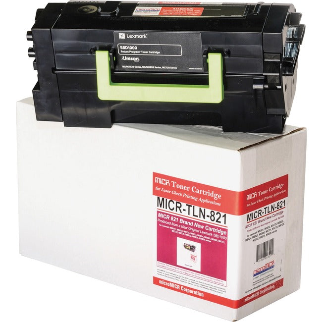 microMICR MICR Laser Toner Cartridge - Alternative for Lexmark 58D1000 - Black - 1 Each - MICR-TLN-821