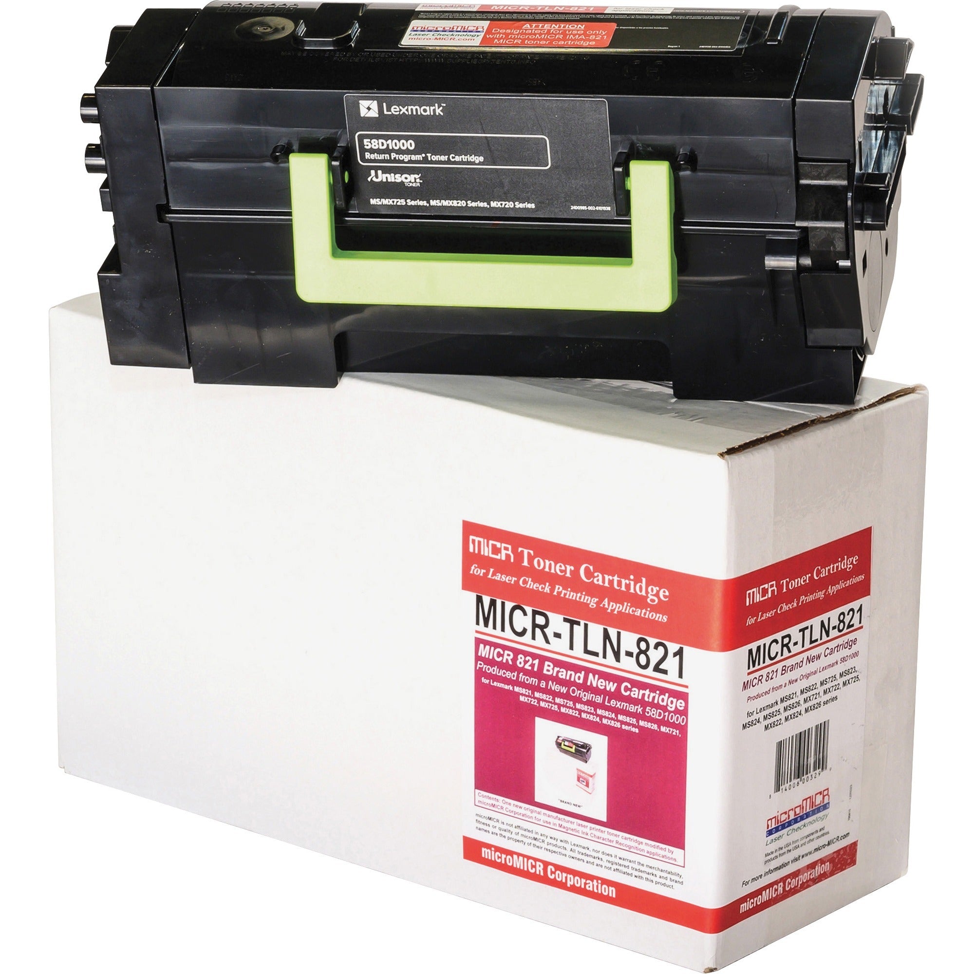 microMICR MICR Laser Toner Cartridge 58D1000 - Black - 1 Each - MICR-TLN-821