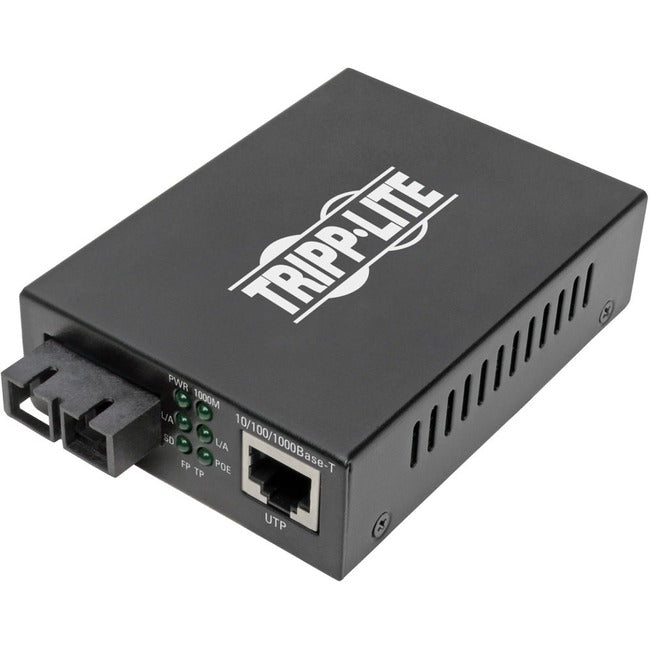 Eaton Tripp Lite Series Gigabit Singlemode Fiber to Ethernet Media Converter, POE+ - 10/100/1000 SC, 1310 nm, 20 km (12.4 mi.) - N785-P01-SC-SM1