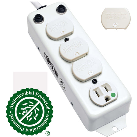 Eaton Tripp Lite Series Safe-IT UL 1363A Medical-Grade Power Strip for Patient-Care Vicinity, 4 Hospital-Grade Outlets, 15 ft. Right-Angle Cord - PS-415-HG-OEMRA