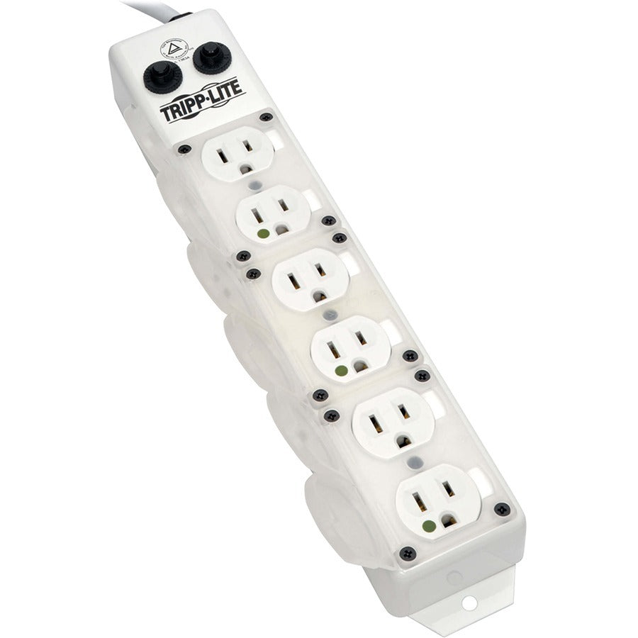 Tripp Lite by Eaton Safe-IT UL 1363A Medical-Grade Power Strip for Patient-Care Vicinity 6x Hospital-Grade Outlets 15 ft. Right-Angle Cord - PS-615-HG-OEMRA