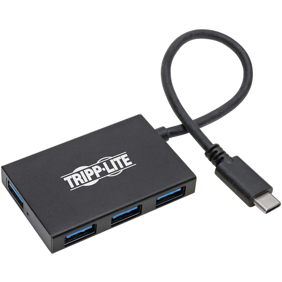 Tripp Lite by Eaton 4-Port USB-C Hub, USB 3.x Gen 2 (10Gbps), 4x USB-A Ports, Thunderbolt 3 Compatible, Aluminum Housing, Black - U460-004-4A-G2