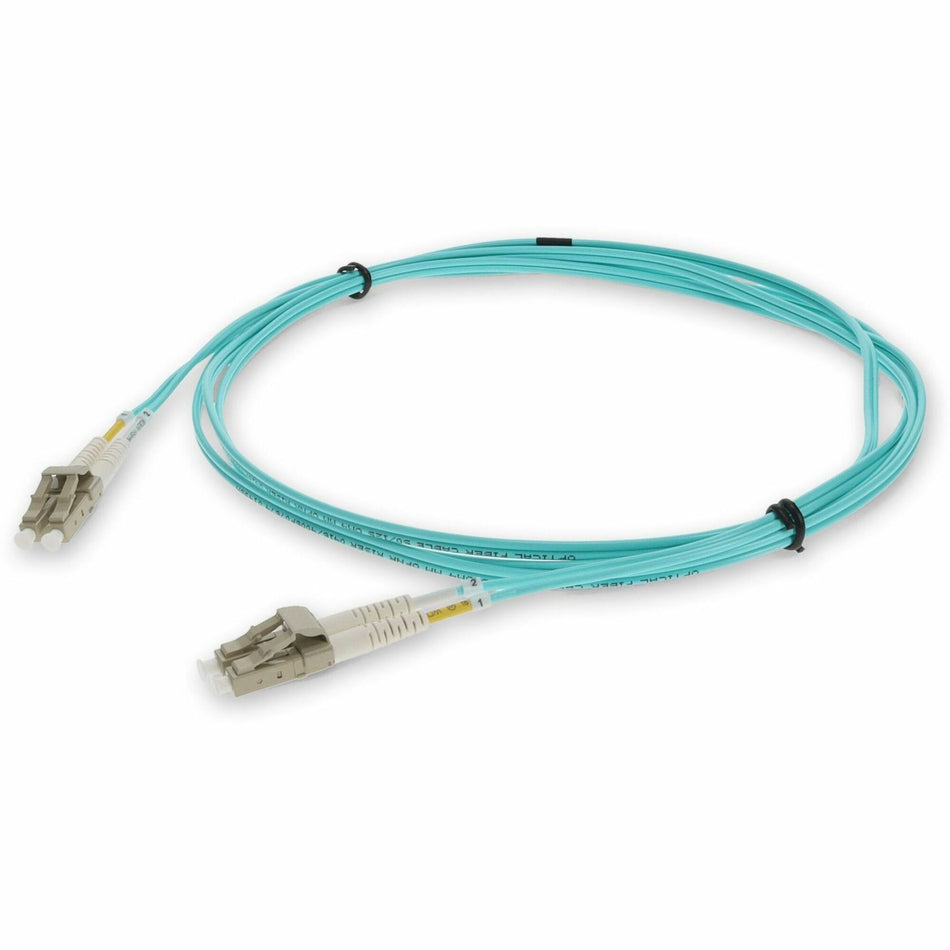 AddOn 0.3m LC to LC Aqua OM4 Duplex OFNR (Riser-Rated) Fiber Patch Cable - ADD-LC-LC-1F5OM4