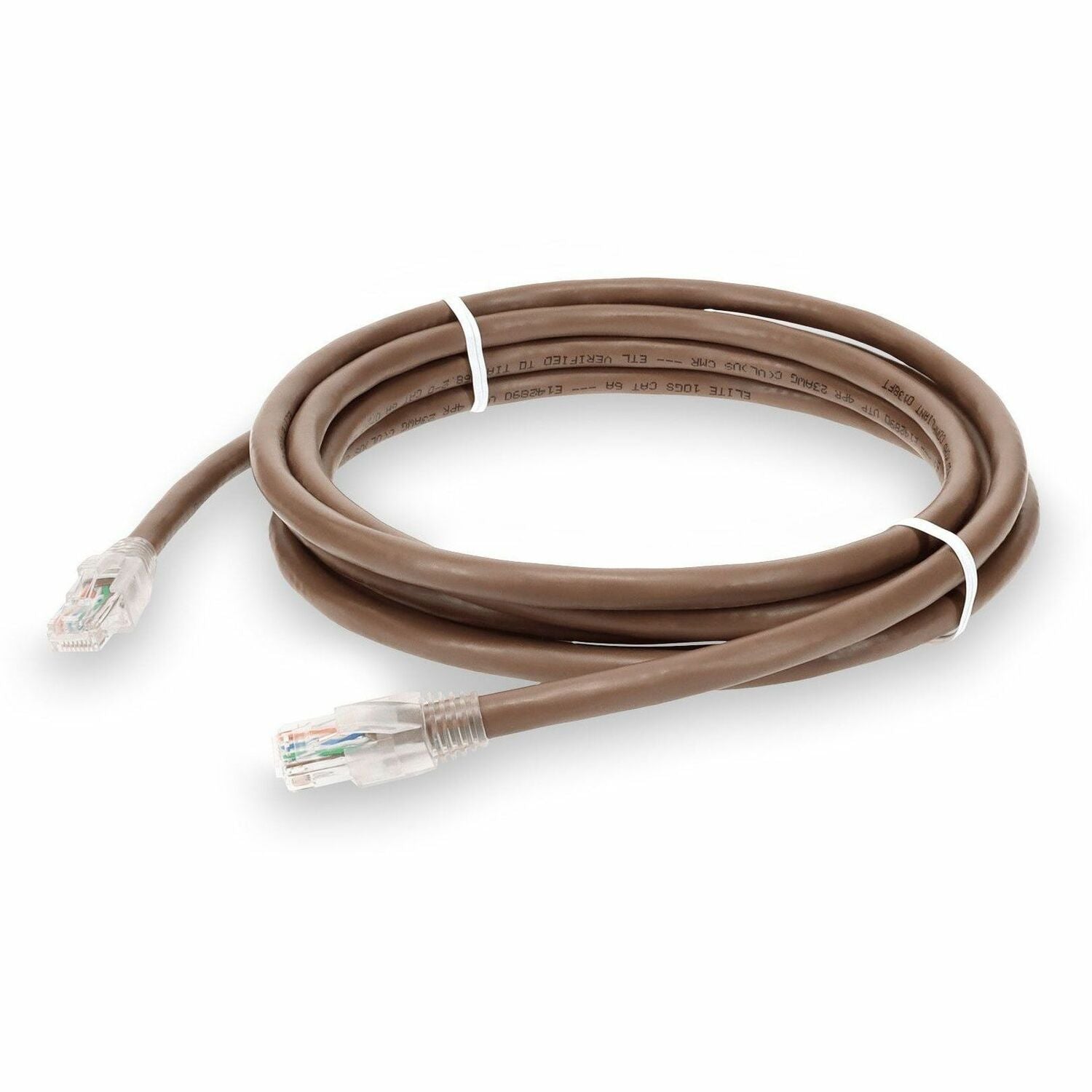 AddOn 1ft RJ-45 (Male) to RJ-45 (Male) Brown Cat6A UTP PVC Copper Patch Cable - ADD-1FCAT6A-BN