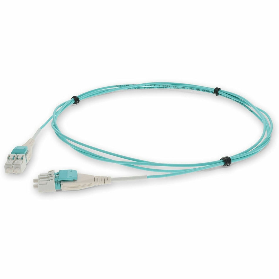 AddOn 3m LC to LC Field Modifiable Aqua OM4 Duplex OFNR (Riser-Rated) Fiber Patch Cable - ADD-LC-LC-FM-3M5OM4