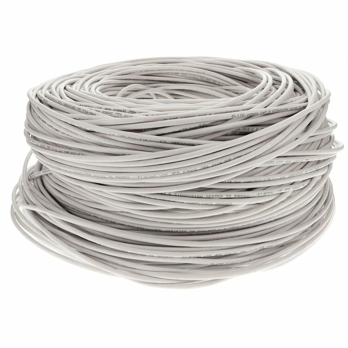 AddOn 1000ft Non-Terminated White CAT 6 PVC Bulk Cable - ADD-CAT6BULK1K-WE