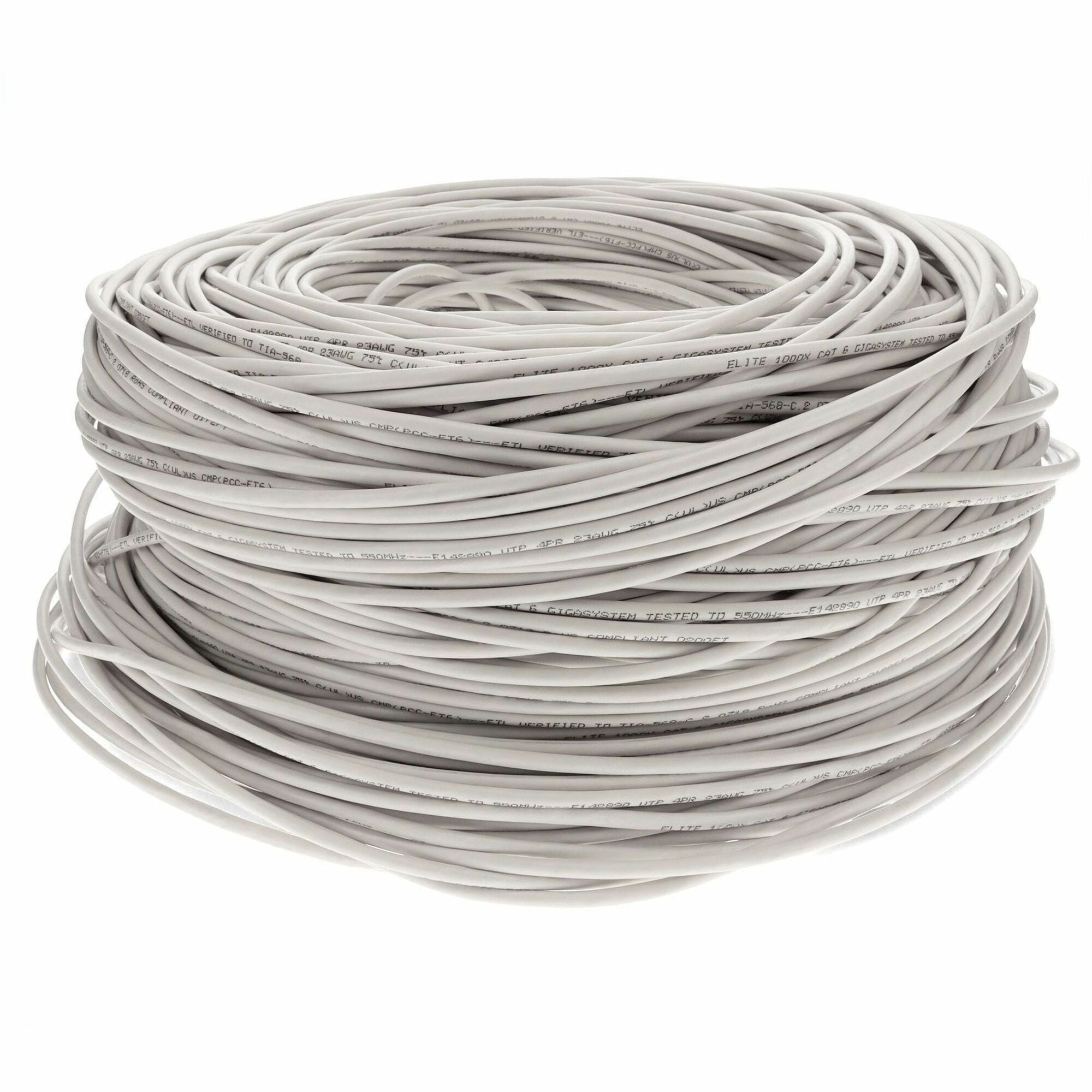 AddOn 1000ft Non-Terminated White CAT 6 PVC Bulk Cable - ADD-CAT6BULK1K-WE
