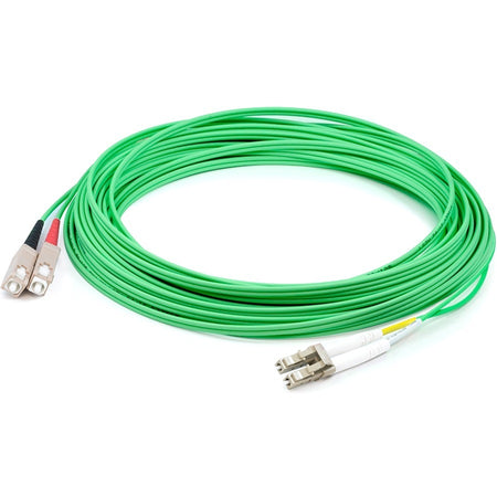 AddOn 10m LC (Male) to SC (Male) Green OS2 Duplex Fiber OFNR (Riser-Rated) Patch Cable - ADD-SC-LC-10M9SMF-GN