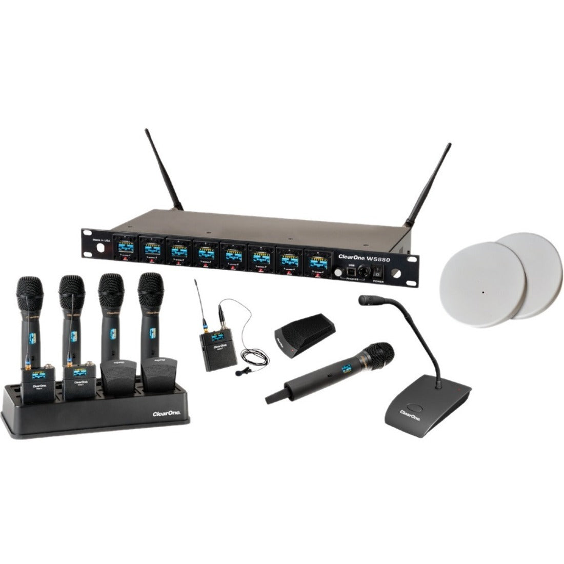 ClearOne WS880 8-Channel Wireless Microphone System Receiver - 910-6000-808-C-D