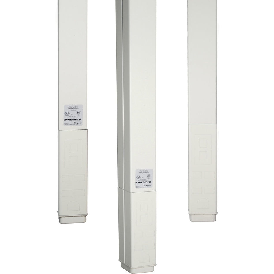 Wiremold 25DTC Series 10' Blank Express Pole, Ivory - 25DTC-E10