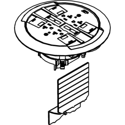 Wiremold Ratchet-Pro 881 Series Multiple Service Floor Box Cover Kit - 881RC4ATCAL