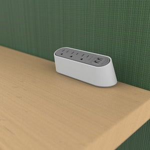 Wiremold Desktop Power Center Slim 3 Outlet 2 USB White/Gray - WSPC320WH