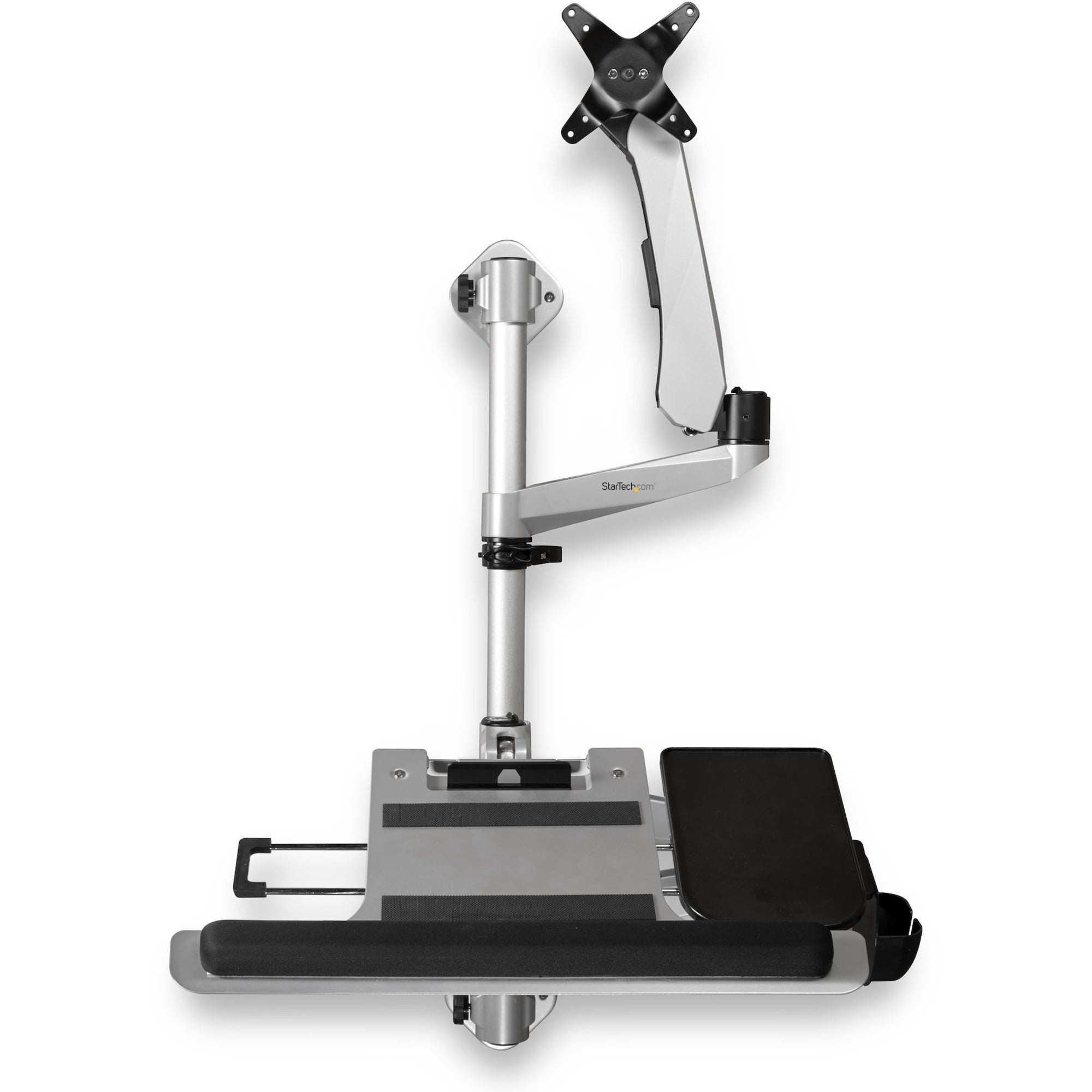 StarTech.com Wall Mount Workstation - Foldable Ergonomic Standing Desk - Height Adjustable 34" VESA Monitor Arm/Padded Keyboard/Mouse Tray - WALLSTSI1