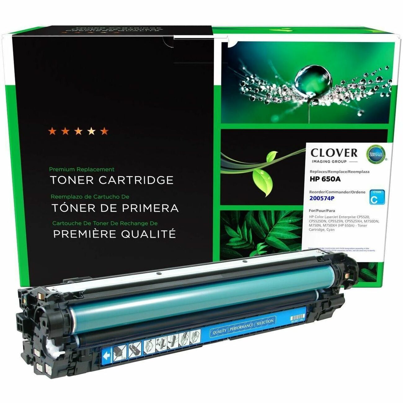Clover Imaging Remanufactured Cyan Toner Cartridge for HP 650A (CE271A) - 200574P