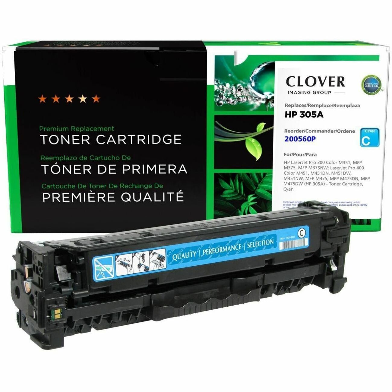 Clover Imaging Remanufactured Cyan Toner Cartridge for HP 305A (CE411A) - 200560P