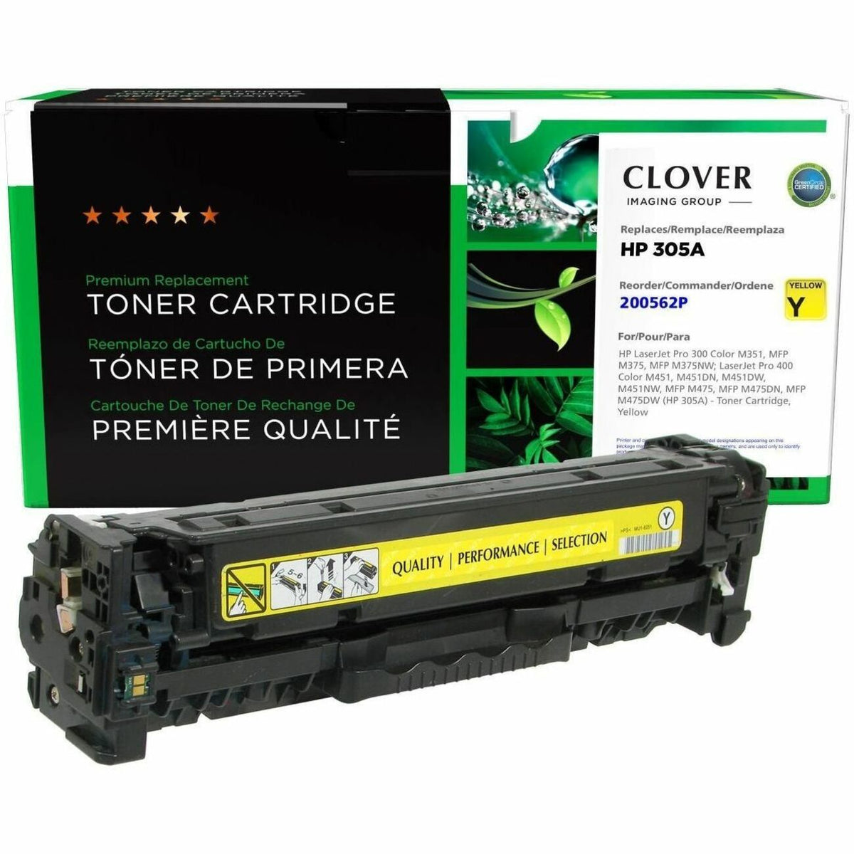 Clover Imaging Remanufactured Yellow Toner Cartridge for HP 305A (CE412A) - 200562P