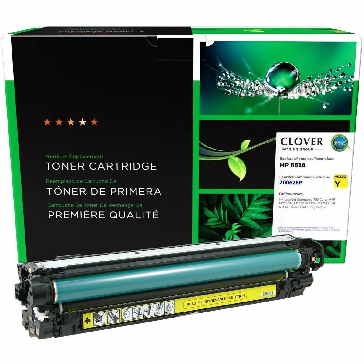 Clover Imaging Remanufactured Yellow Toner Cartridge for HP 651A (CE342A) - 200626P